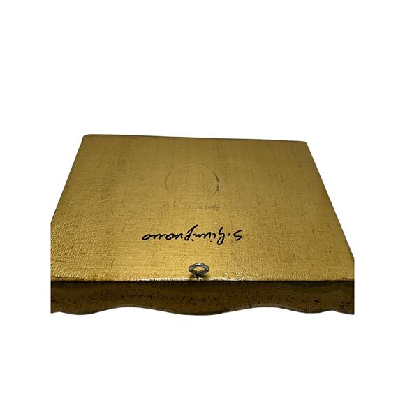 Vintage Set of 2 Masi Hand Painted & Lacquered Trays Signed by the Artist - Picture 4 of 5